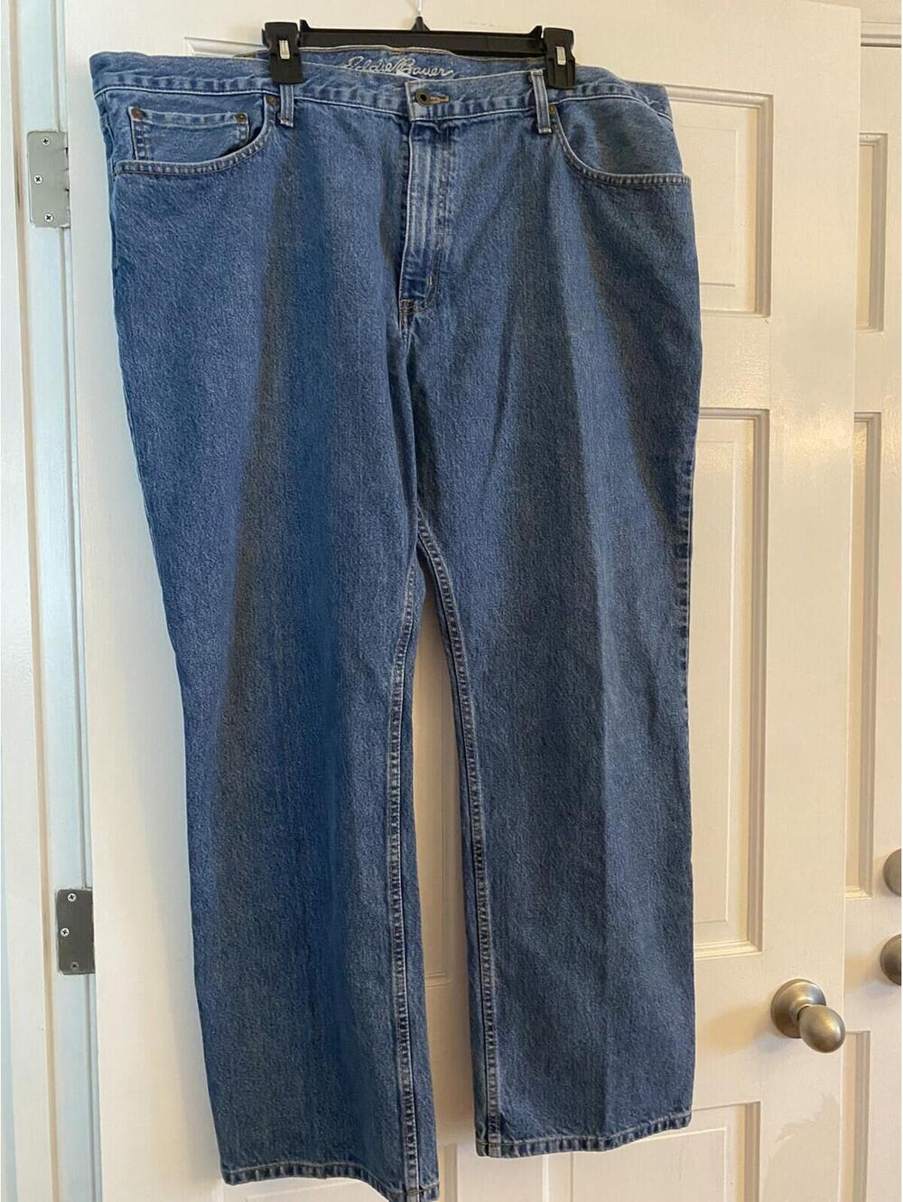 Eddie Bauer Straight Leg Blue Denim Jeans Relaxed Fit Men's 44x32